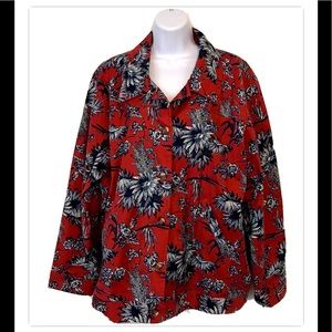 Appleseed’s Red Floral Jacket 24W